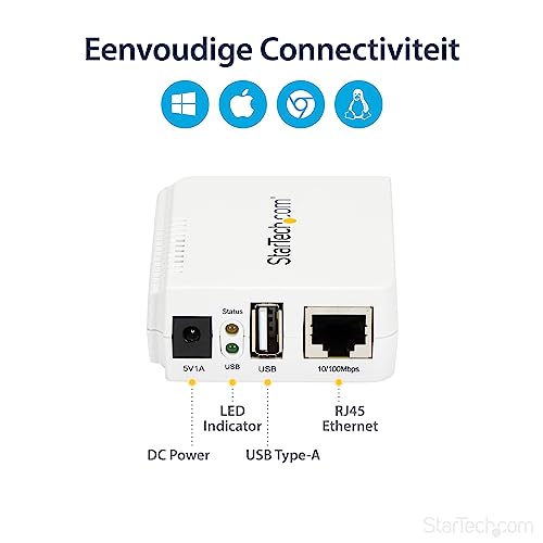 image for StarTech.com 1 Port USB Wireless N Network Print Server with 10/100 Mb