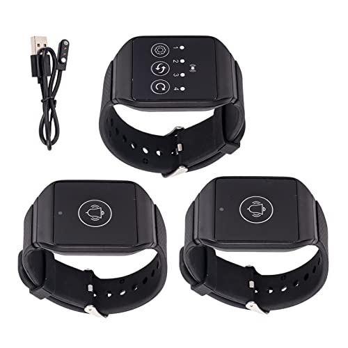 Wrist Pager, Alarm for Elderly, Watch Pager for Restaurant Paging System, Caregiver Pager Emergency Call Bell, Multipurpose IPX7 433.92MHz (2 for 1)