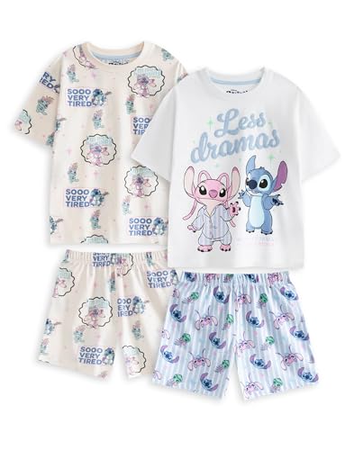 Pyjama Stitch anti-transpiration pour fille ensemble de nuit léger manches courtes lot de 2