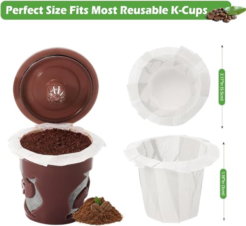 Image of Aussen Disposable Coffee Paper Filters Replacement Kerig Filter Fit All Keurig Single Serve Filter Brands Compatible with Reusable Single Serve Pods Keurig Coffee Maker 300 Count