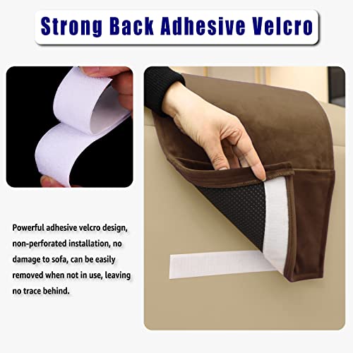 Amazecov Velvet Recliner Head Pillow With Non-Slip Base - Adjustable Neck Support For Pain Relief In Home, Office And Travel (Brown) #TOP3