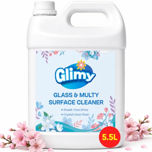 Image of Glass & Multi-Surface Cleaner Spray 5.5 L Refill Pack | Cherry Blossom Fragrance for Fresh & Pleasant | Crystal Clear Finish, Easy Wipe Cleaning, Streak-Free Shine No Smudges | Fast-Dry Formula