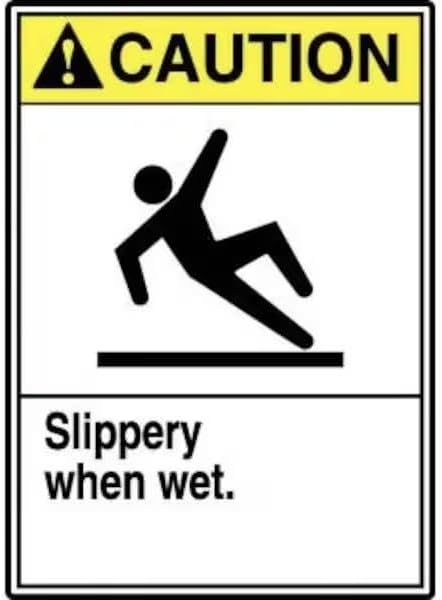 ANSI CAUTION Safety Sign SLIPPERY, Mfr: MSTF663XL-A