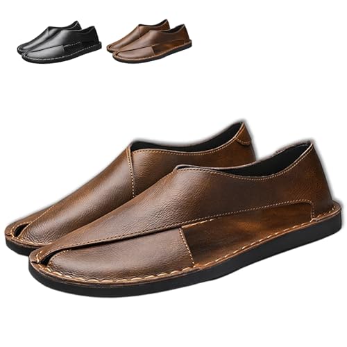 Zentavi Cross Strap Dress Men's Sandals in Brown or Black