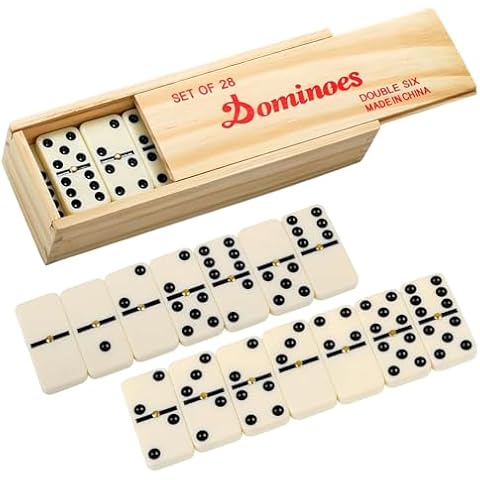 Classic Double 6 Dominoes Set with Box Cover