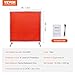 VEVOR Welding Screen with Frame, 6' x 6' Welding Curtain Screen, Flame-Resistant Vinyl Welding Protection Screen on 4 Swivel Wheels (2 Lockable), Moveable & Professional for Workshop/Industrial, Red