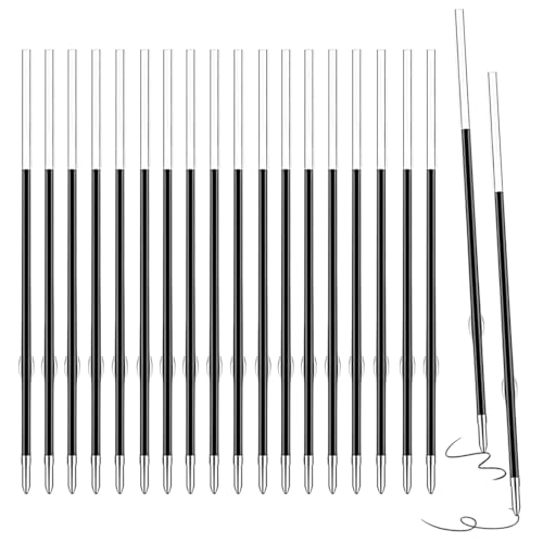 GNALIA Fabrique À Stylo 60 Recharges Pour Stylo Bille Noir, Pointes 1.0Mm Avec Longueur De 107Mm, Cartouches D'Encre En Plastique Pour Écriture Standard