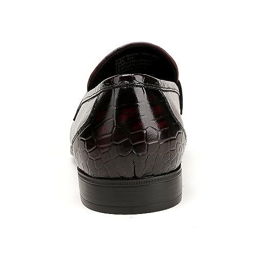 Image of Classic Leather Dress Shoes for Men, Premium Alligator Printed Bussiness Dress Slip on Loafer for Mens