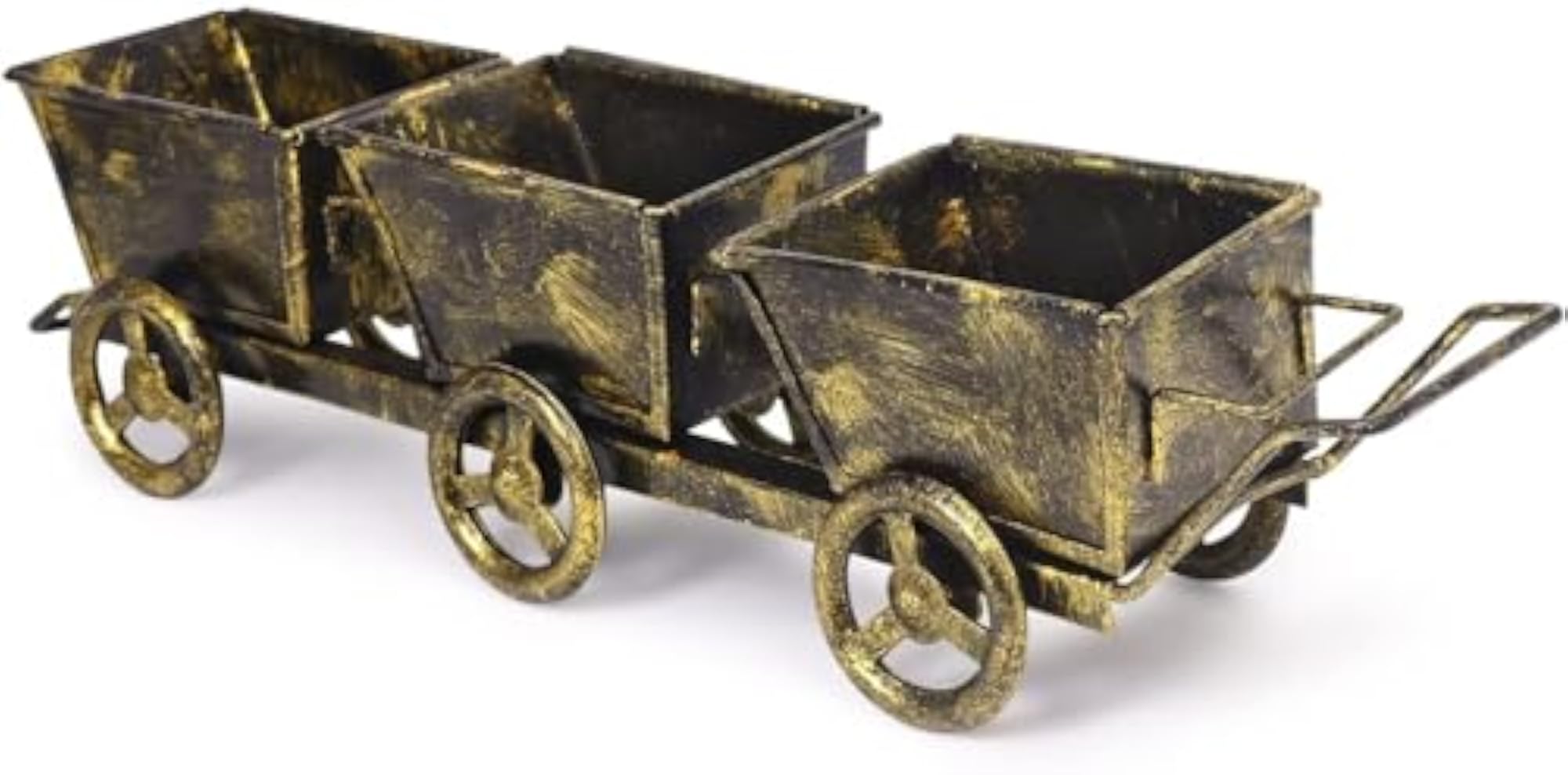 Antique Rust Metal Shopping Cart Platter Trolley