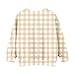 Gingham Print Sweatshirt for Girl Boy Crew Neck Long Sleeve Winter Shirt Casual Workout Cute Tops Fashion Outfits Khaki