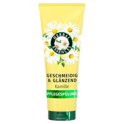 Herbal Essences Geschmeidig & Glänzend Pflegespülung mit Kamille 250ml. Von Stumpfem zu Glänzendem Haar, Mit Kamillenextrakt, Vegan