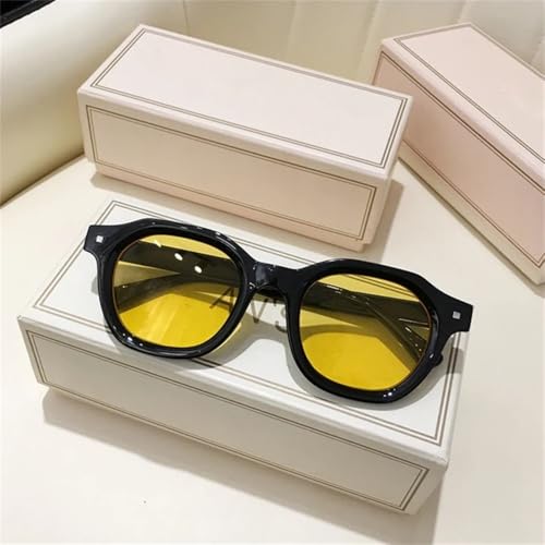 Yellow Lens Sunglasses Women Men Sunglasses Gradient Blue Sun Glasses Female UV4003