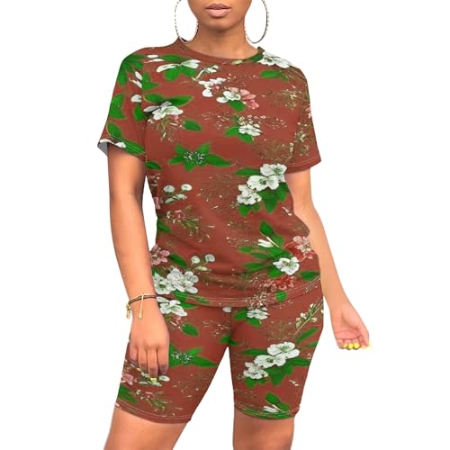 Qumaesl Conjunto feminino de duas peças, casual, short fitness de verão, 2 peças, roupas de ginástic