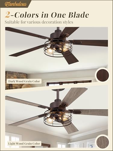 Image of Fanbulous 48 Inch Farmhouse Rustic Ceiling Fan with Light & Remote