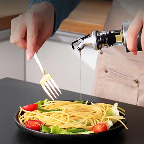 Olive Oil Dispenser - 7oz (200ml) Glass & Stainless Steel Oil & Vinegar Cruet with No-drip Spout & Pouring Funnel - Image 6