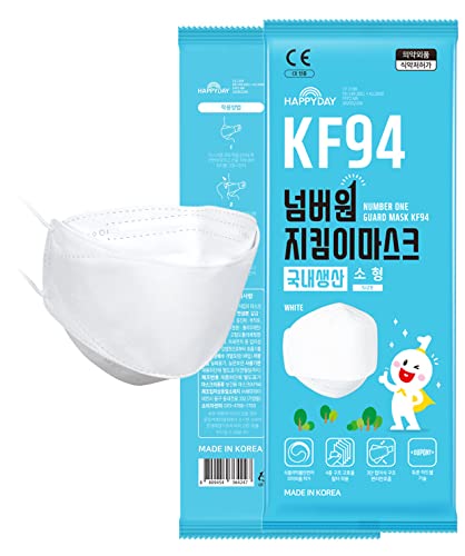 HAPPYDAY 25 Stück, FFP2 4-lagige Mikrostaubschutz-KF94-Gesichtsmaske, hergestellt in Korea, einzeln verpackt, weiß klein Cover