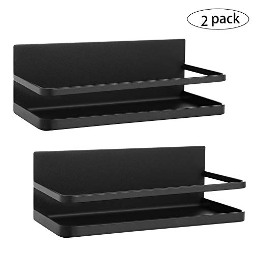 Magnetic Spice Rack Organizer Single Tier Refrigerator Spice Storage Shelf, Easy to Install