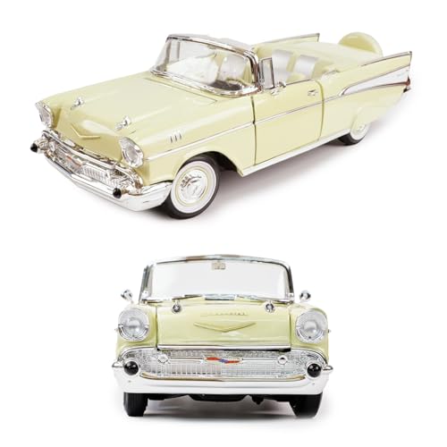 Modelo a escala 1:18 Chevrolet Bel Air 1957 amarillo miniatura 5