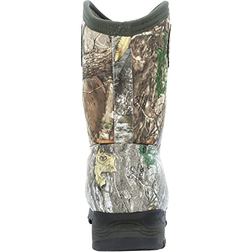 ROCKY Spike Big Kid Waterproof 400G Insulated Rubber Boot, Realtree Edge, Size 5(M)4