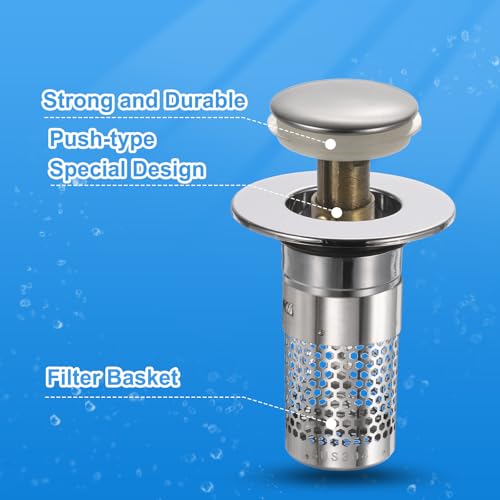 Tapón para lavabo de baño de acero inoxidable miniatura 3