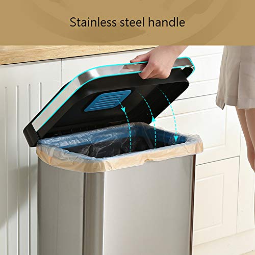 BOGDTF Mülleimer und Recycling-Mülleimer, Treteimer aus Edelstahl, große Kapazität, Küche, Wohnzimmer, mit Deckel, Abfalleimer für Büro – Bild 4