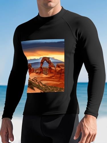 Arches National Park Camiseta de Natación para Hombre con Protección UPF 50+, Manga Larga, Compresión, Secado Rápido miniatura 1