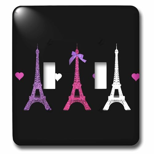 Interrupteur Tour Eiffel violet noir pour embellir un mur terne