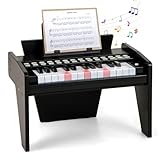 Détails Sûrs & Stables — Le piano électrique est équipé de 3 pieds de support plus larges et de patins antidérapants pour assurer la stabilité et éviter les secousses pendant le jeu. Les coins arrondis préviennent les chocs et la fonction réglage du volume protège l'audition de l'enfant, assurant ainsi une tranquillité d'esprit aux parents.