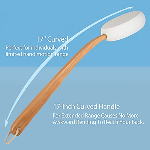 Lotion Applicators For Your Back,17 Inch, Easy Reach Washable, Back Self Tanner Applicator Includes 1 Applicator Handle, (2 Pads) #TOP1