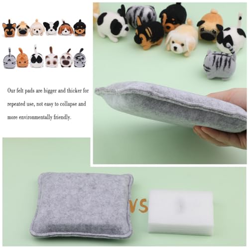 Image of AURAFUL Needle Felting Kit, 12 Pcs Felted Animal Needle Felting Set, Dogs and Cats Dolls DIY Needle Felting Suppliesmazon with Wool Roving, Instruction Manual, Felting Beginner Tools