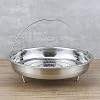EIKS Stainless Steel Mesh Steamer Basket with Easy Lift Handle for Steaming Vegetables Dumplings Seafood Eggs (8.0 Diameter)
