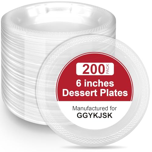 GGYKJSK 200-Pack 6-Inch Clear Plastic Dessert...