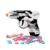 Toy Gun That Shoots Candy - The Smartee Shooter - Shoots Fast and Far - Over 40 feet & Over 70 fps. Working Magazine & Slide. 5 Packs of Candy & 20 Pieces of Plastic Ammo. (Arctic Camo)