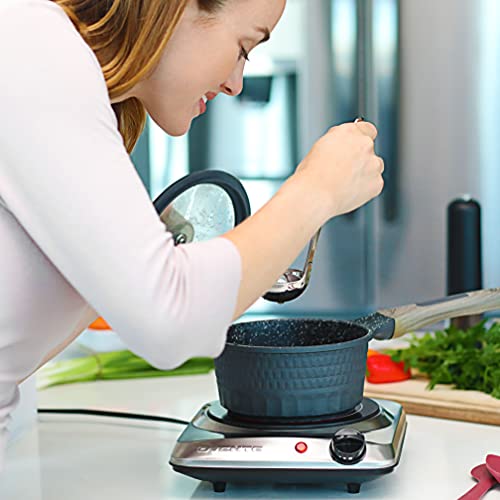 Ovente Electric Single Infrared Burner 7 Inch Ceramic Glass Hot Plate Cooktop With 5 Level Temperature Control & Easy To Clean Stainless Steel Base, Compact Stove For Home Dorm Office, Silver Bgi101S #TOP7