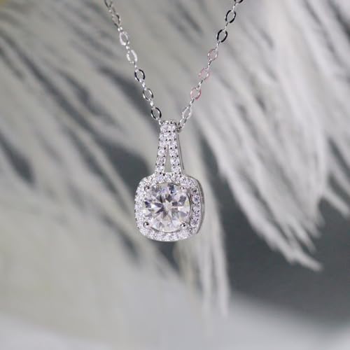 Image of URTHEONE Moissanite Cross Necklace for Women, 925 Sterling Silver 14KGold Plated Necklaces with Sparkling Moissanite Pendant, Faith Women's Jewelry, Trendy Gift for Women Mom Friend