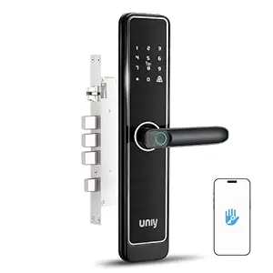 UNIY UY720 Smart Digital Door Lock (Bluetooth) Complete App Management Fingerprint-PIN-OTP-RFID-Card & Manual Key|Child Lock| 5 Strong Bolt Mortise|Suitable for 35 mm Wooden Door(1Year Warranty)