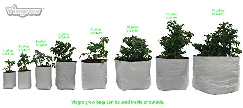 Viagrow V724400-5Kg14 1 Gal. Plastic Grow Bag (14 Pack) W/Coconut Coir Premium Growi, 1 Gallon, White #TOP4