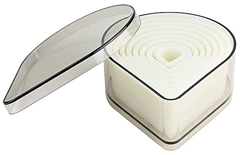 Ausstechersatz Tropfen, 8-teilig, aus hellem Polyamid, temperaturbeständig bis 160 °C / 15 x 22 - 90 x 120 mm, Höhe: 35 mm | ERK Cover