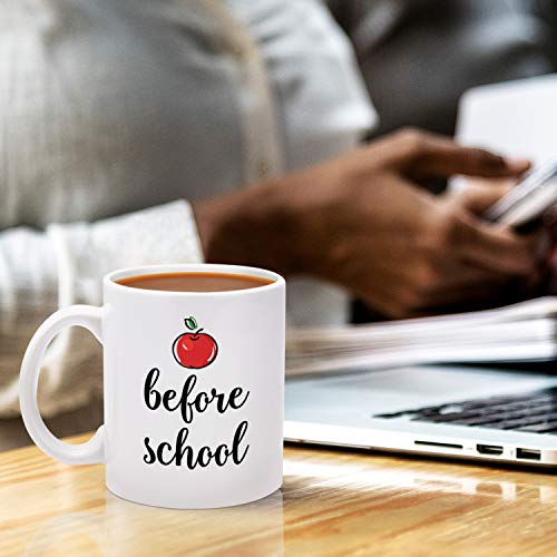 Qtencas Before School After School Teacher Coffee Mug And Wine Tumbler Set, Funny Idea For Teachers, Teacher Appreciation From Students, 12 Oz Insulated Stainless Steel Tumbler 11 Oz Coffee Mug #TOP4