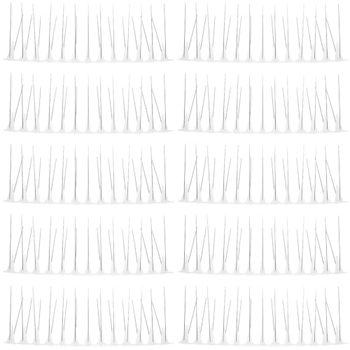 INOOMP Pinchos para Pájaros de Acero Inoxidable con Base de Plástico, 10 Piezas para Exteriores, Ideales para Evitar Que Aves se Posen en Barandillas y Granjas