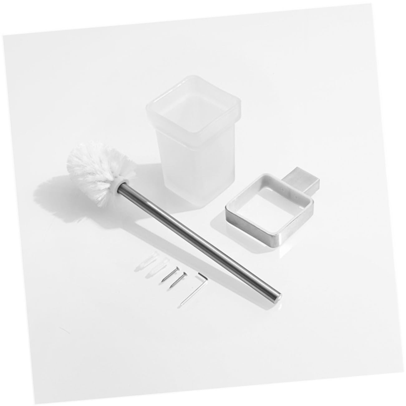 Porte-brosse de toilette mural haut de gamme en acier inoxydable brossé