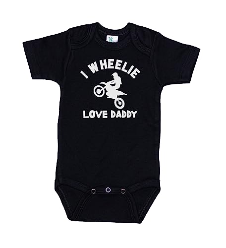 Ebenezer Fire Dirt Bike Onesie®/I Wheelie Love Daddy/Motocross Bodysuit/Unisex Bodysuit