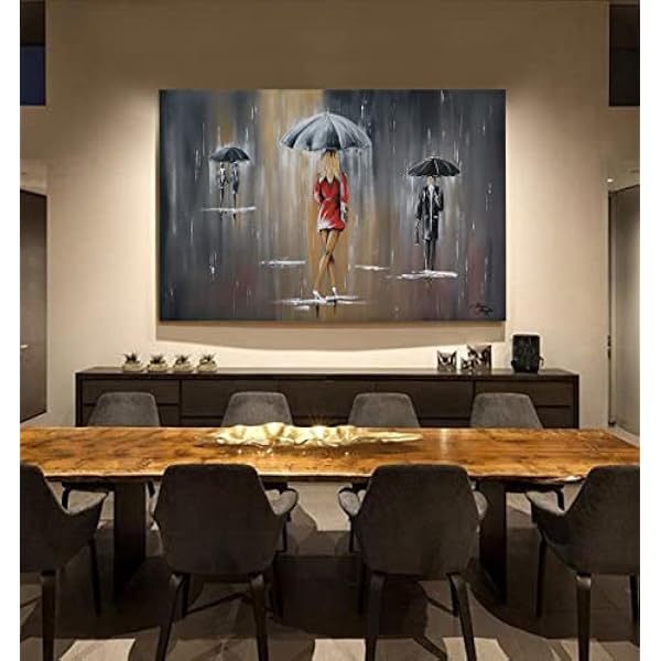 Monica Mirafiori I 100% handgeschilderd I schilderij it regen 120x80cm | schilderij handgeschilderd | acrylschilderij | zeer grote acrylafbeelding I moderne kunst I kunstafbeeldingen