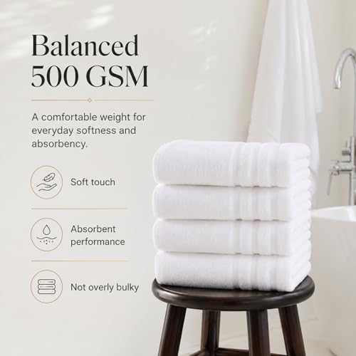 Velqora Bath Towels 2 Pack, 30 x 60 Inches, Large 100% Cotton Towels, Soft, Absorbent, Comfortable for Home, Spa, and Gym, (White) by Velqora - Image 5
