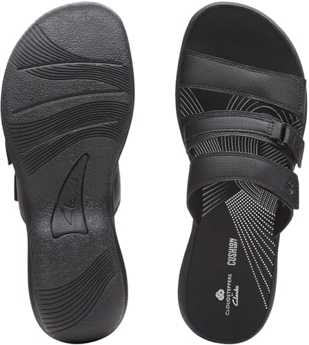 Clarks Clarks - Womens Brinkley Coast Slide Sandals, Color Black/Black, Size: 10 M US