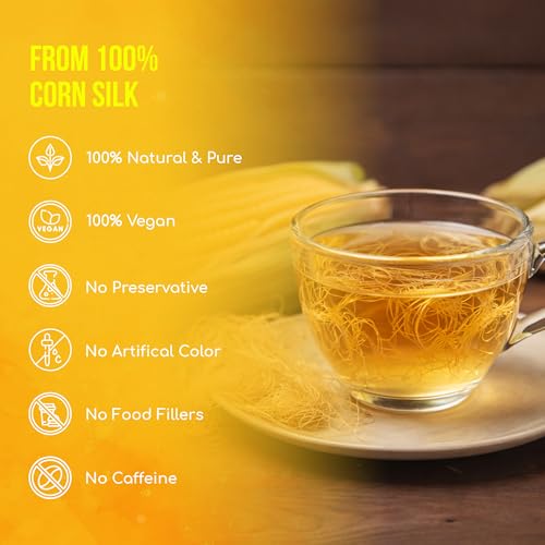Image of FreshDrinkUS, Premium 40 Tea Bags Corn Silk Tea, 100% Natural & Pure from Corn Silk. Corn Silk Herbal Tea. Clean Ingredients. Made with Natural Material Tea Bags. No Sugar, No Caffeine, Vegan.