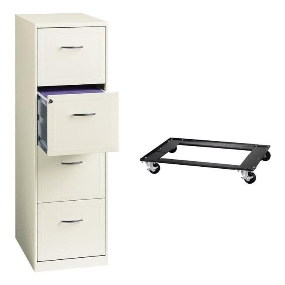 Hirsh Industries 4 Drawer Vertical File Cabinet and Commercial Cabinet Dolly