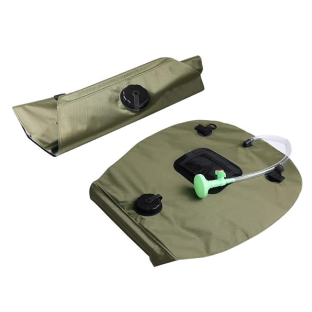 Riloer Bolsa de ducha solar para camping, 20 litros, portátil, bolsa de camping para exteriores, calefacción solar, con control de flujo de agua para camping, viajes, senderismo, escalada, ducha de