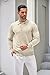 COOFANDY Men's Classic Polo Shirt Casual Knit Long Sleeve Polo Shirts Cream