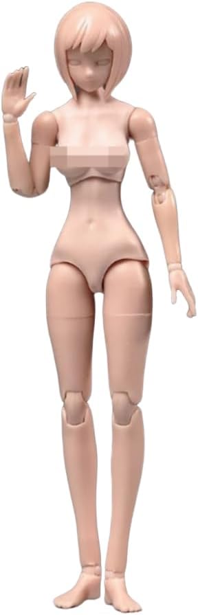 1/12 Scale Flexible Female Body Pale Skin Medium Bust 6" Female Action Figure Body with Head Sculpt
